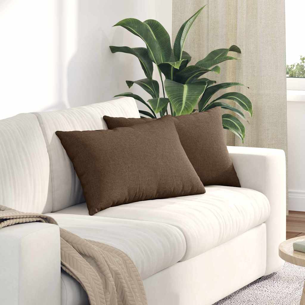 vidaXL Sofakissen 2 pcs Braun 60 x 40 cm Stoff