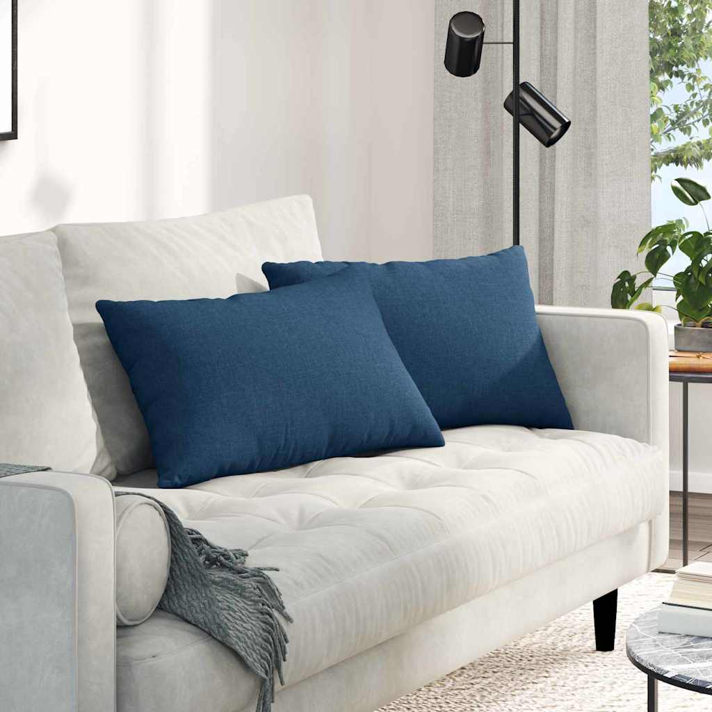 vidaXL Sofakissen 2 pcs Blau 60 x 40 cm Stoff