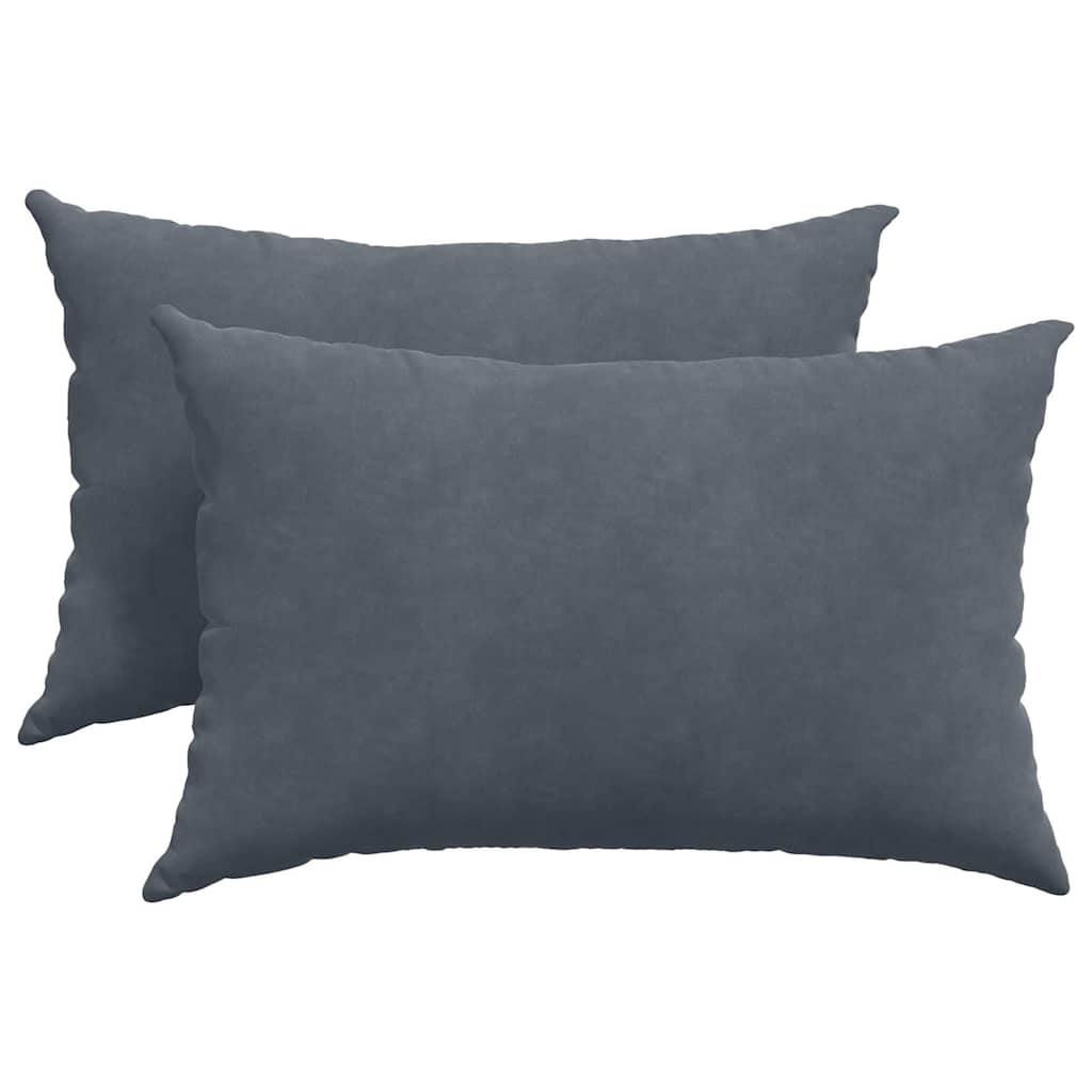 vidaXL Coussins de canapé 2 pcs Gris foncé 60 x 40 cm Tissu en velours côtelé