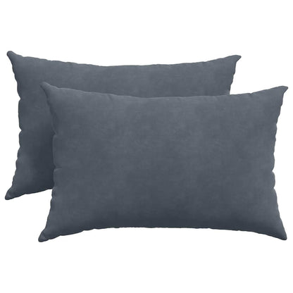 vidaXL Coussins de canapé 2 pcs Gris foncé 60 x 40 cm Tissu en velours côtelé