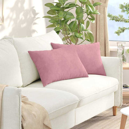 vidaXL Coussins de canapé 2 pcs Rose 60 x 40 cm Tissu côtelé