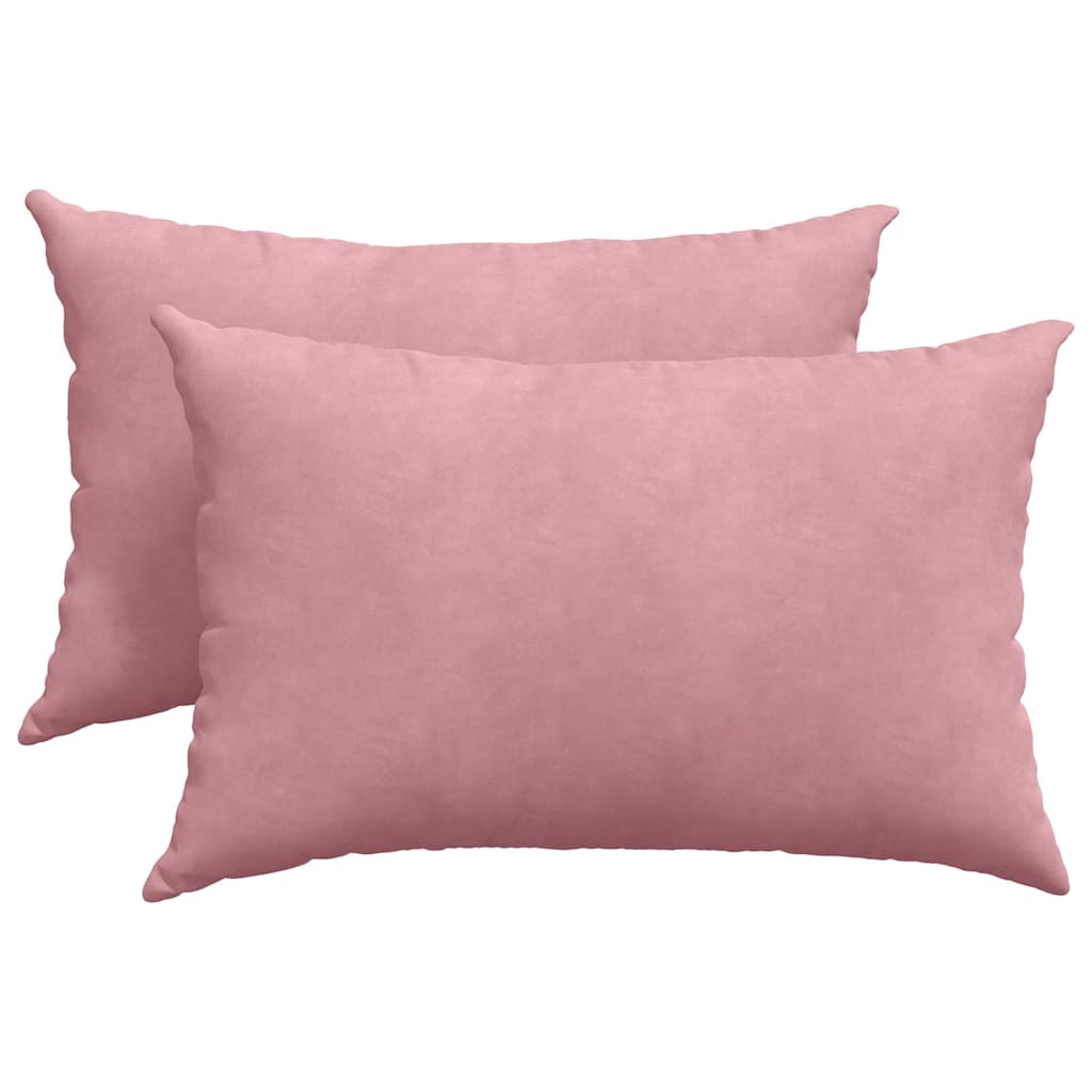 vidaXL Coussins de canapé 2 pcs Rose 60 x 40 cm Tissu côtelé