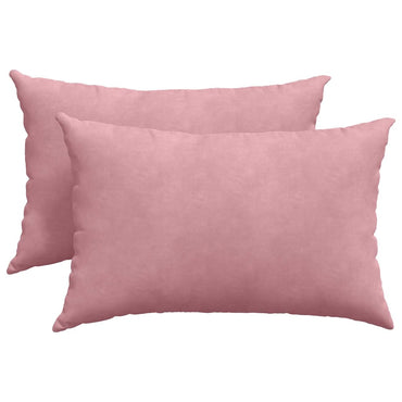 vidaXL Coussins de canapé 2 pcs Rose 60 x 40 cm Tissu côtelé
