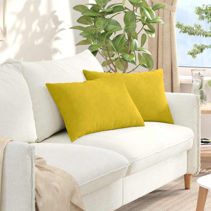 vidaXL Coussins de canapé 2 pcs Jaune 60 x 40 cm Tissu en velours côtelé