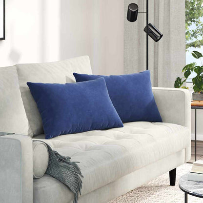 vidaXL Coussins de canapé 2 pcs Bleu de police 60 x 40 cm Tissu en velours côtelé