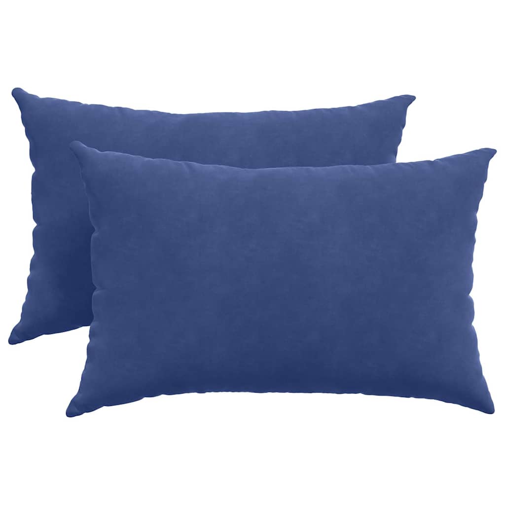 vidaXL Coussins de canapé 2 pcs Bleu de police 60 x 40 cm Tissu en velours côtelé