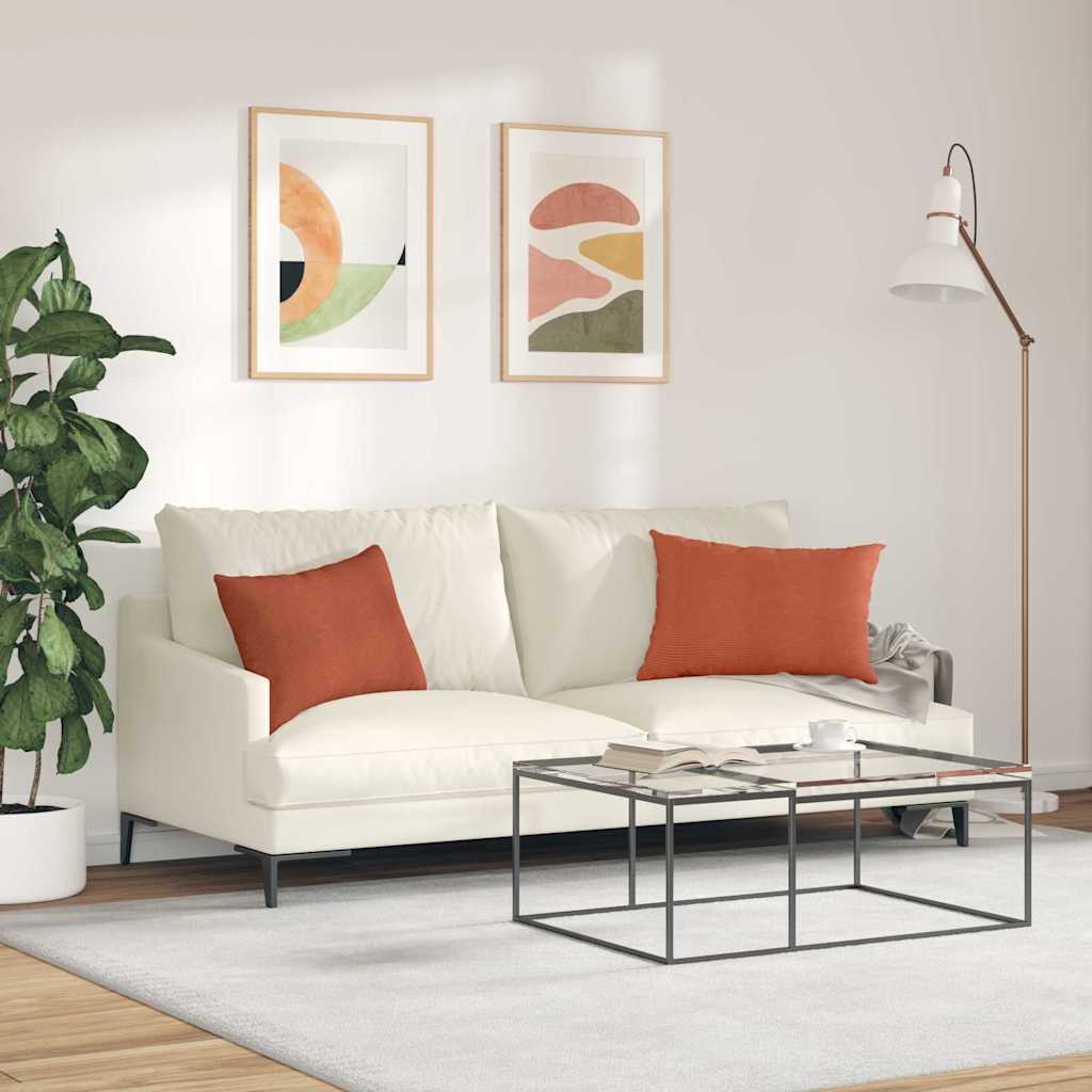 vidaXL Sofakissen 2 Stück Rot-Orange 60 x 40 cm Cordstoff