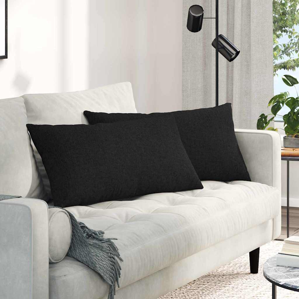 vidaXL Sofakissen 2 pcs Schwarz 80 x 40 cm Stoff