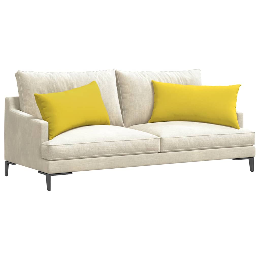 vidaXL Coussins de canapé 2 pcs Jaune clair 80 x 40 cm Tissu