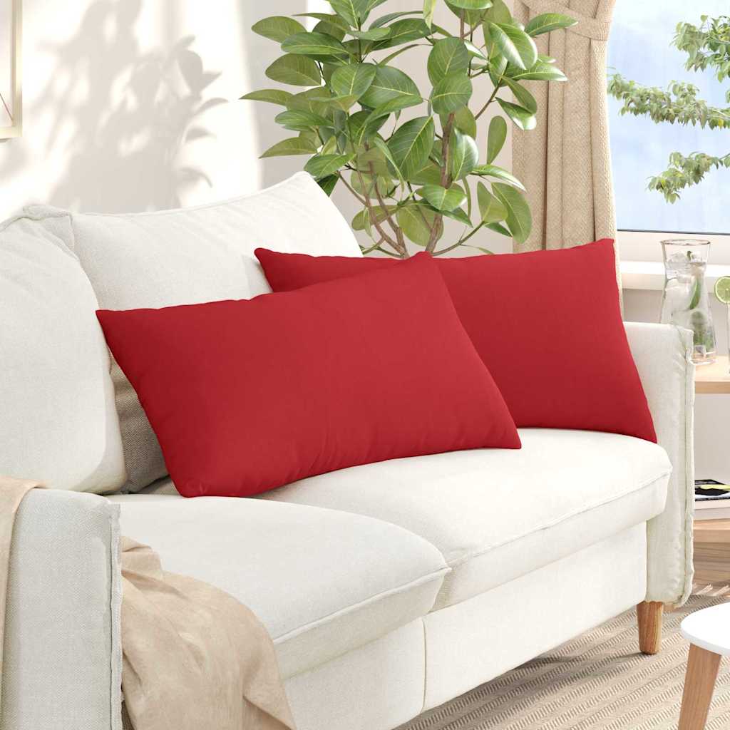 vidaXL Coussins de canapé 2 pcs Rouge 80 x 40 cm Tissu