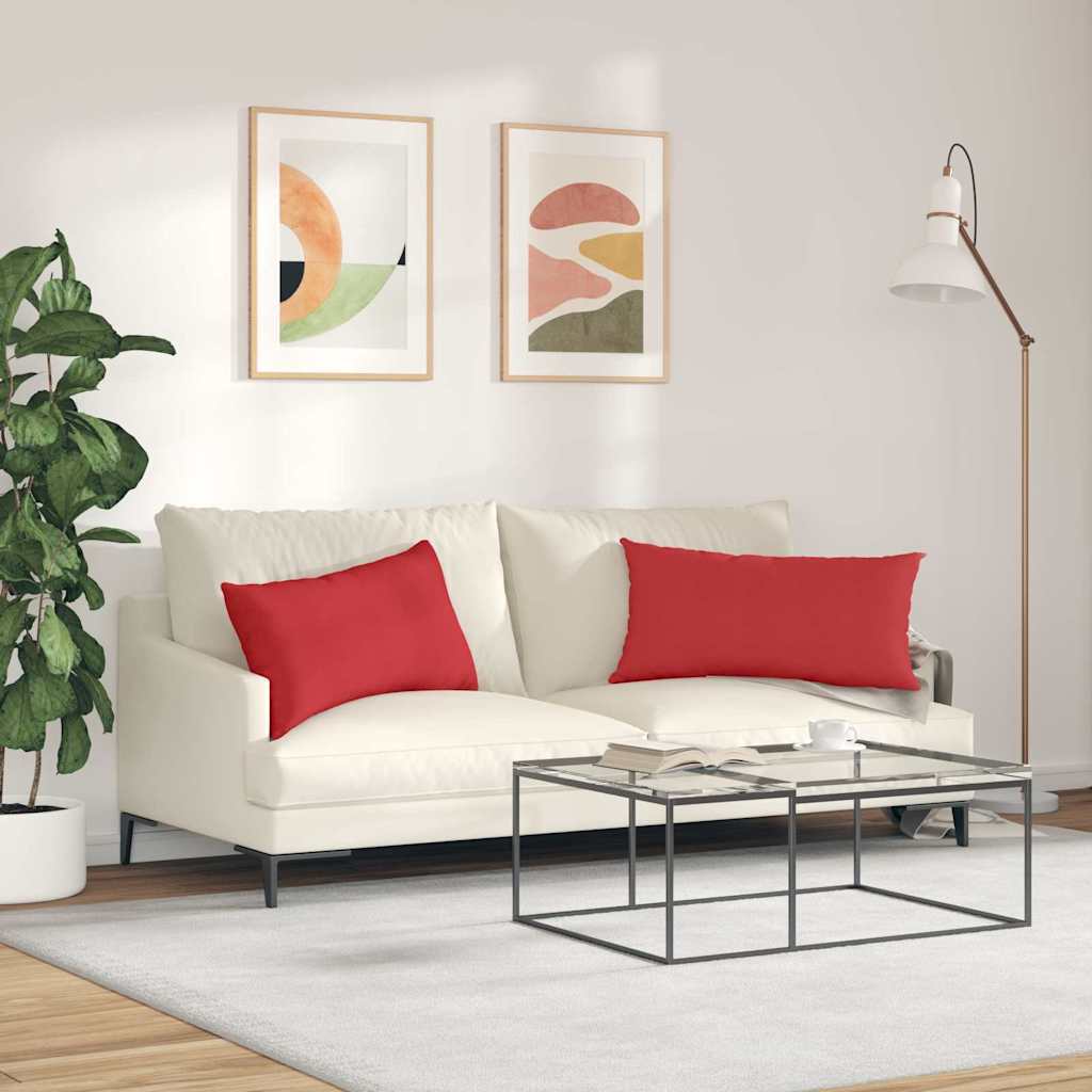 vidaXL Coussins de canapé 2 pcs Rouge 80 x 40 cm Tissu