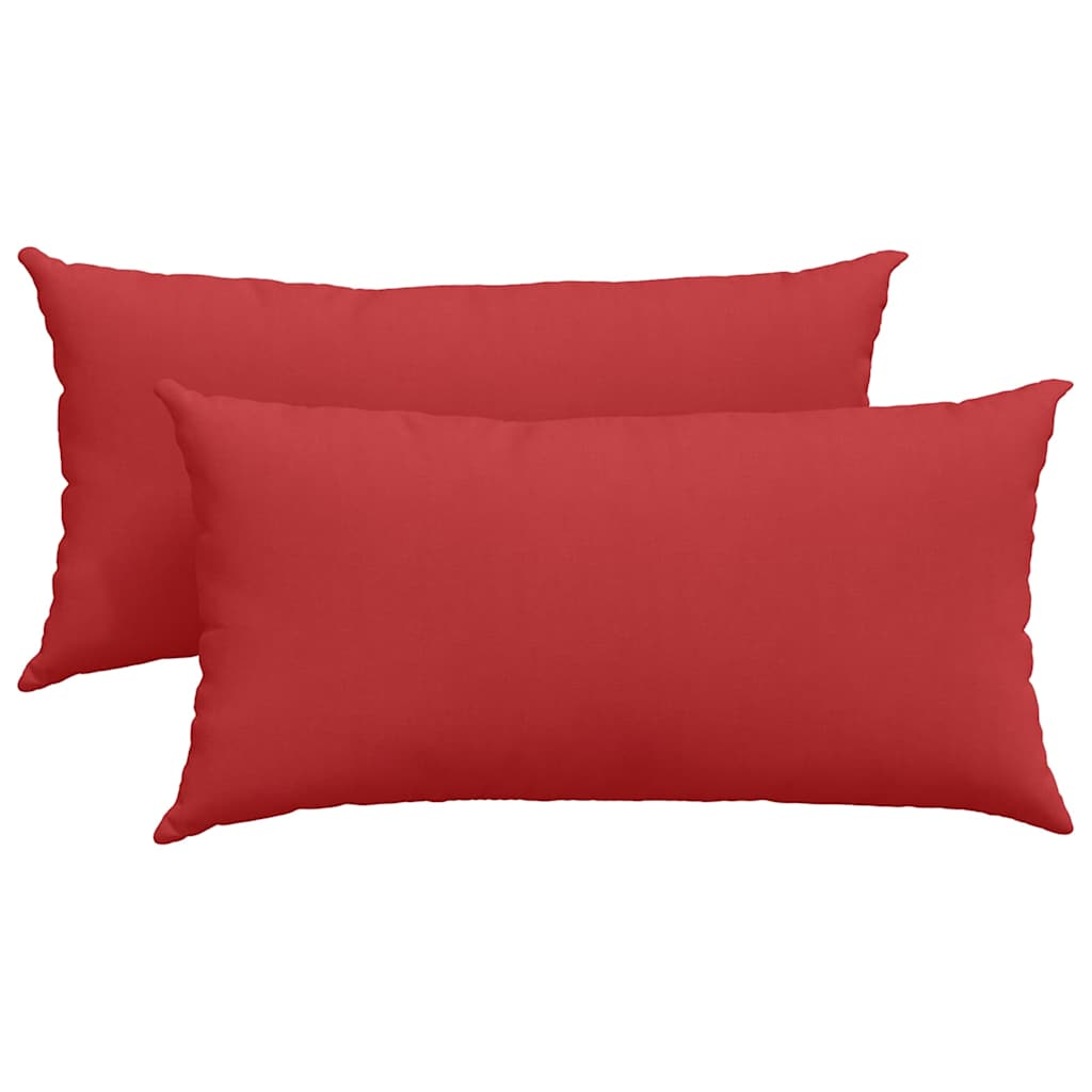 vidaXL Coussins de canapé 2 pcs Rouge 80 x 40 cm Tissu