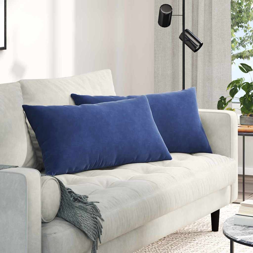 vidaXL Sofakissen 2 Stück Polizeiblau 80 x 40 cm Cordstoff