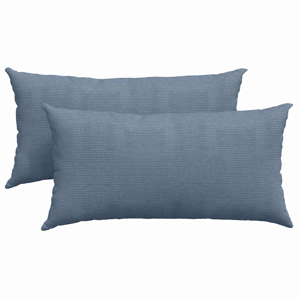 vidaXL Sofakissen 2 Stück Blau 80 x 40 cm Cordstoff