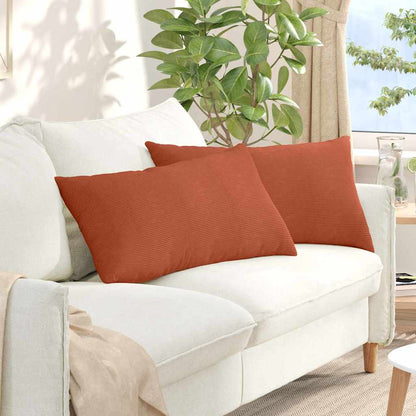vidaXL Sofakissen 2 Stück Rot-Orange 80 x 40 cm Cordstoff