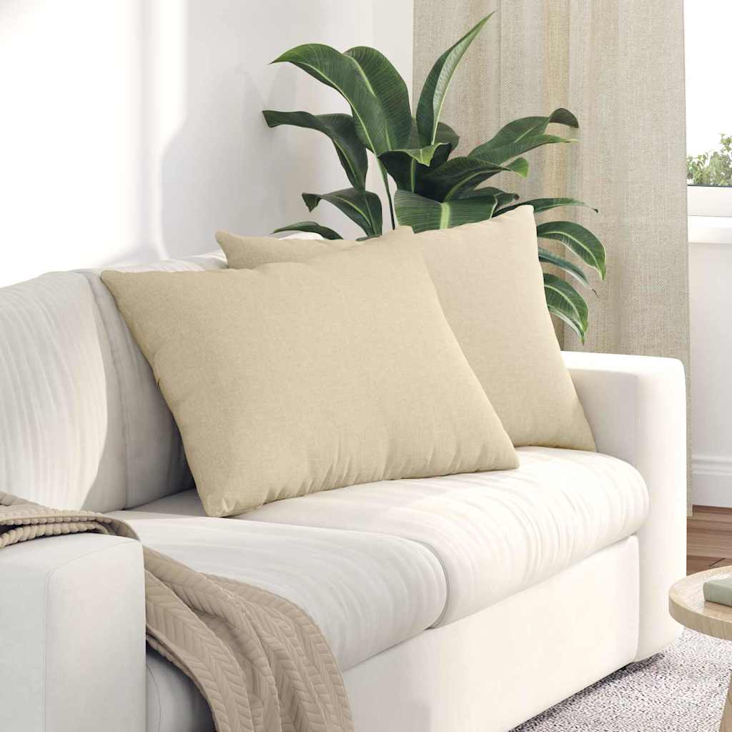 vidaXL Sofakissen 2 pcs Creme 70 x 50 cm Stoff