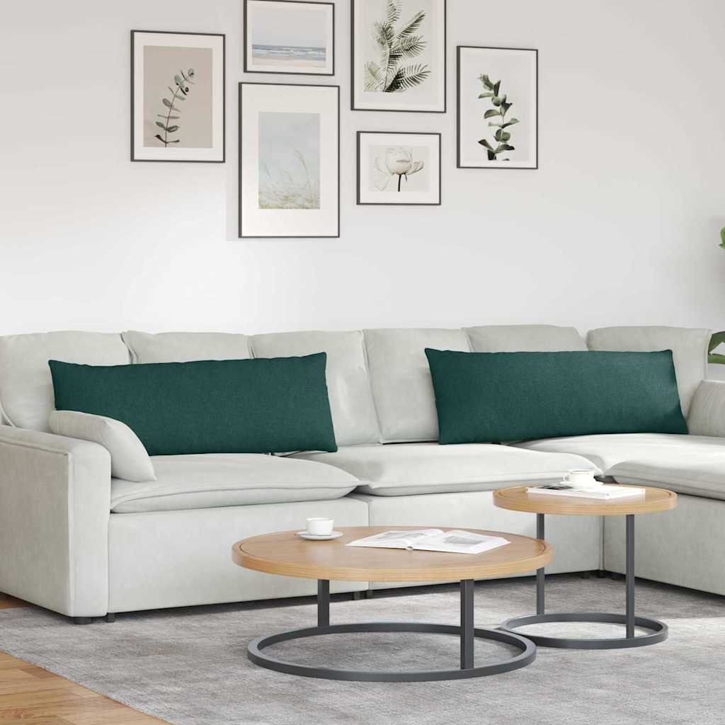 vidaXL Sofakissen 2 pcs Dunkelgrün 120 x 40 cm Stoff