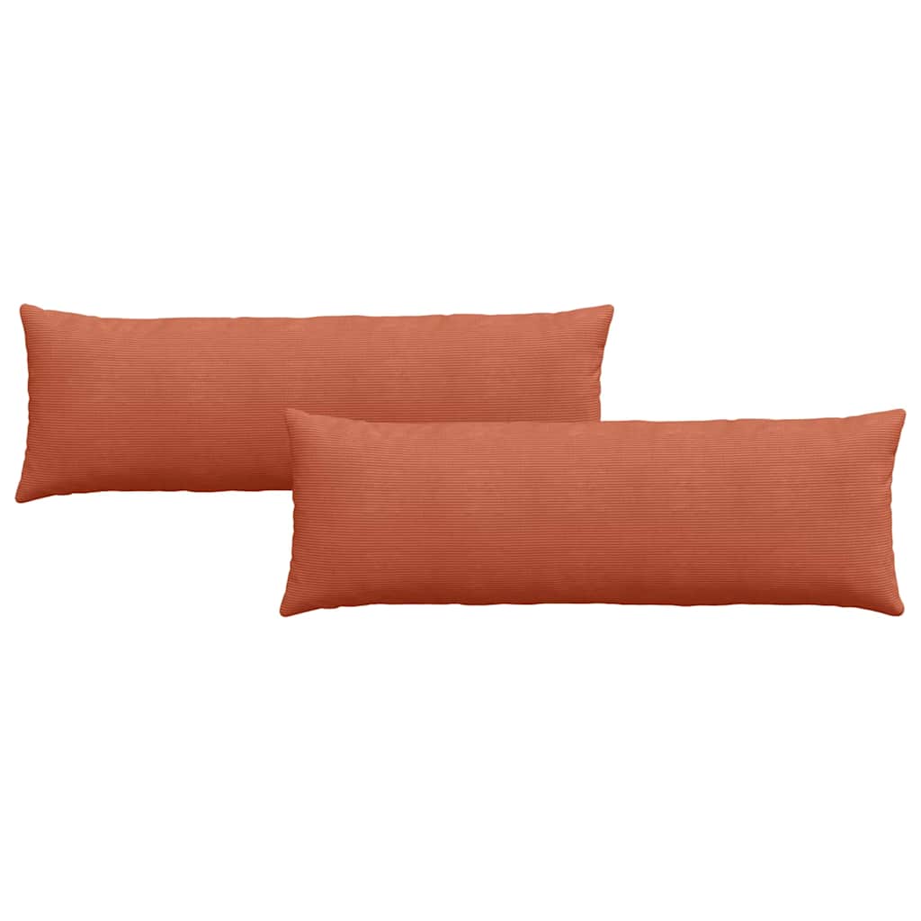 Sofakissen 2 Stück Rot-Orange 120 x 40 cm Cordstoff