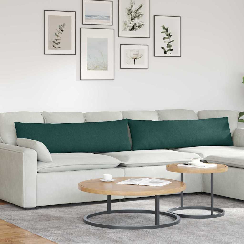vidaXL Sofakissen 2 pcs Dunkelgrün 145 x 40 cm Stoff
