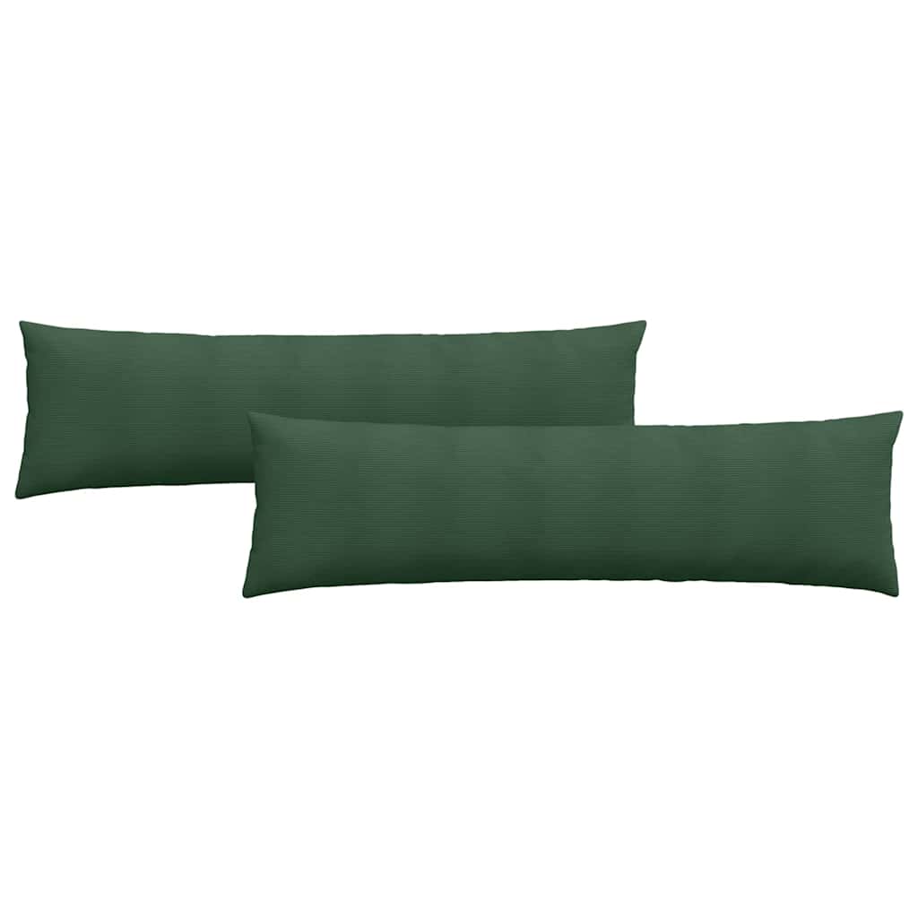 vidaXL Sofakissen 2 Stück Dunkelgrün 145 x 40 cm Cordstoff