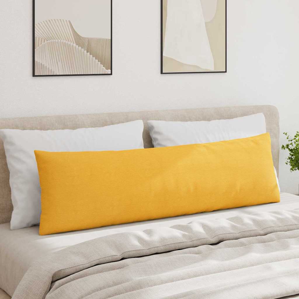 vidaXL Sofakissen 2 Stück Helles Gelb 145 x 40 cm Cordstoff