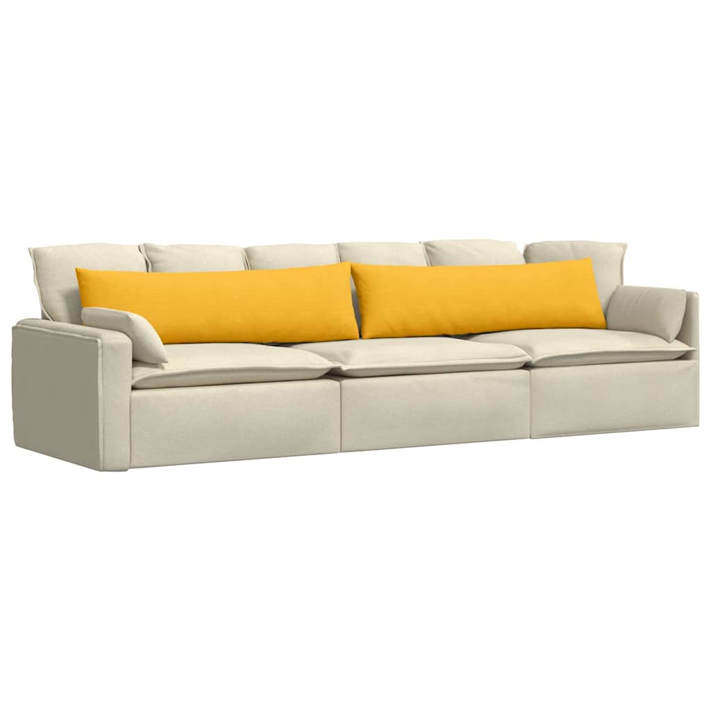 vidaXL Sofakissen 2 Stück Helles Gelb 145 x 40 cm Cordstoff