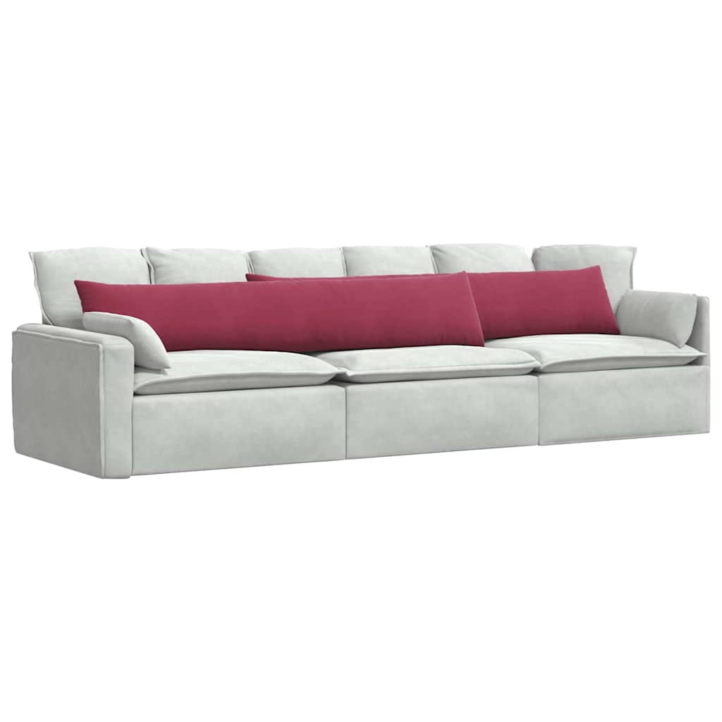 vidaXL Sofakissen 2 Stück Weinrot 200 x 40 cm Cordstoff