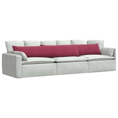 vidaXL Sofakissen 2 Stück Weinrot 200 x 40 cm Cordstoff