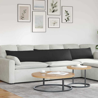 vidaXL Sofakissen 2 Stück Schwarz 200 x 40 cm Stoff