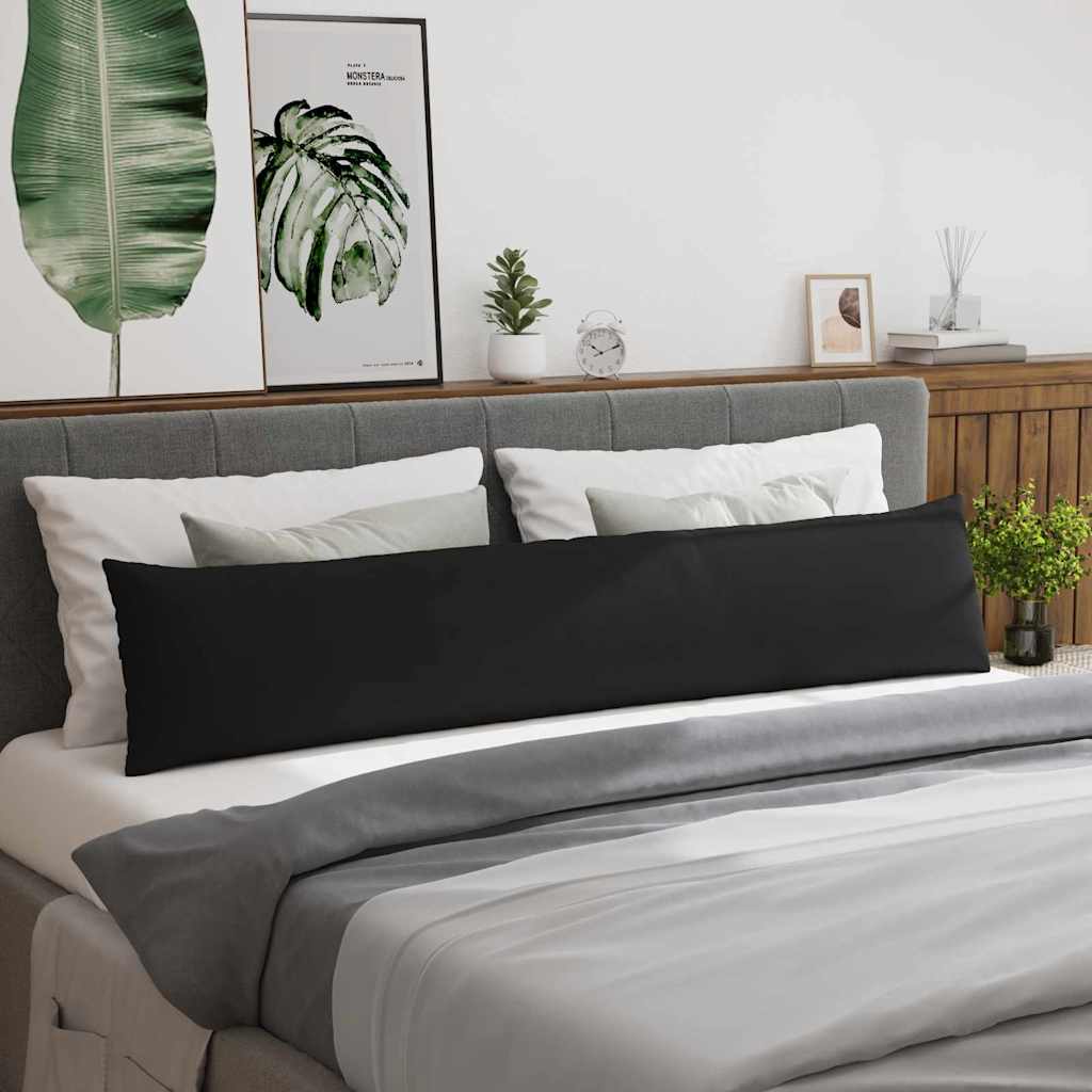 vidaXL Sofakissen 2 Stück Schwarz 200 x 40 cm Stoff