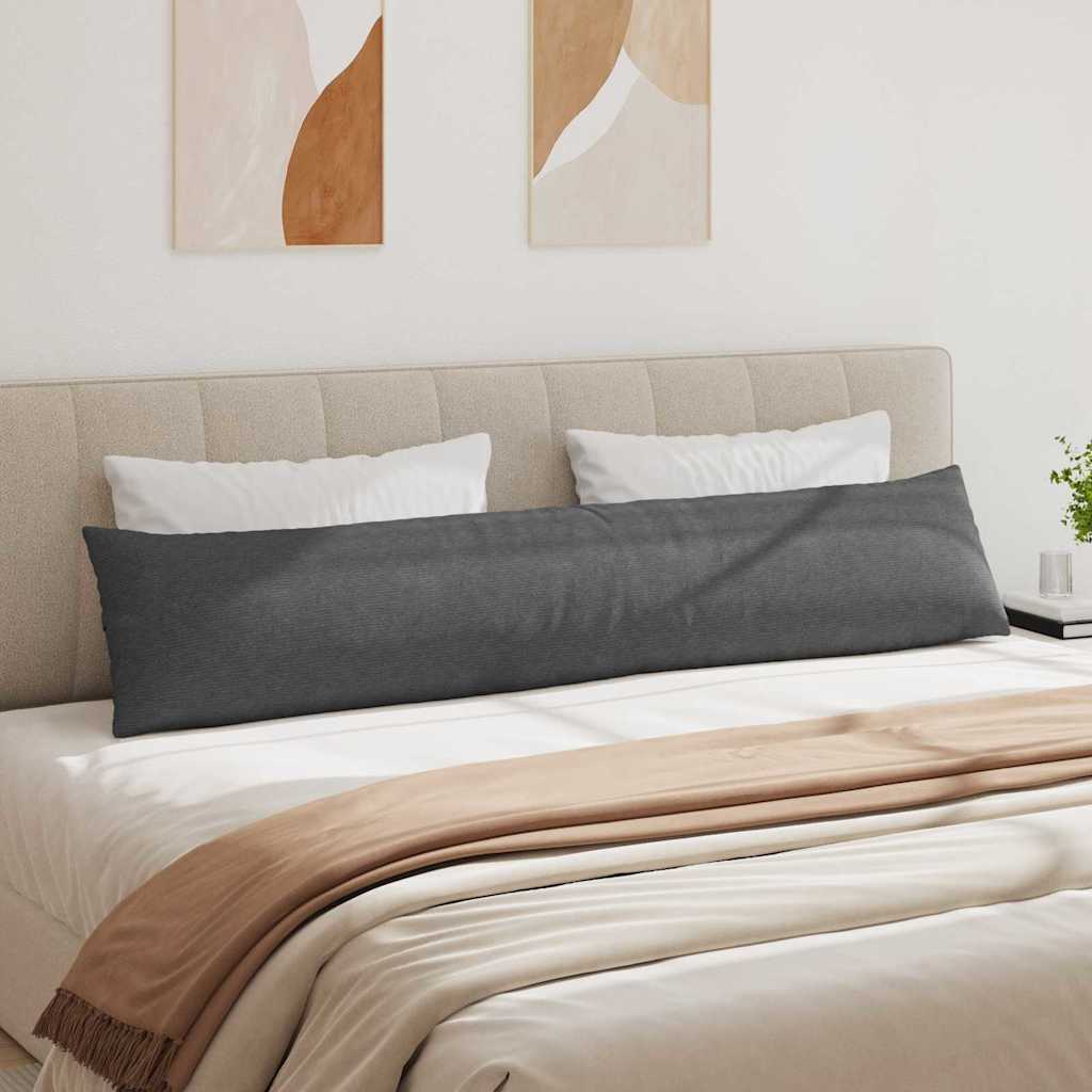 Sofakissen 2 Stück Dunkelgrau 200 x 40 cm Cordstoff