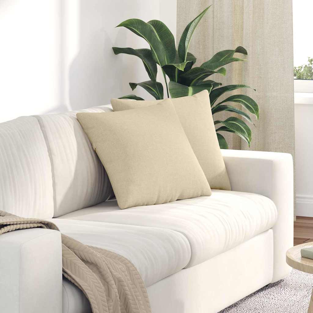 vidaXL Sofakissen 2 pcs Creme 45 x 45 cm Stoff