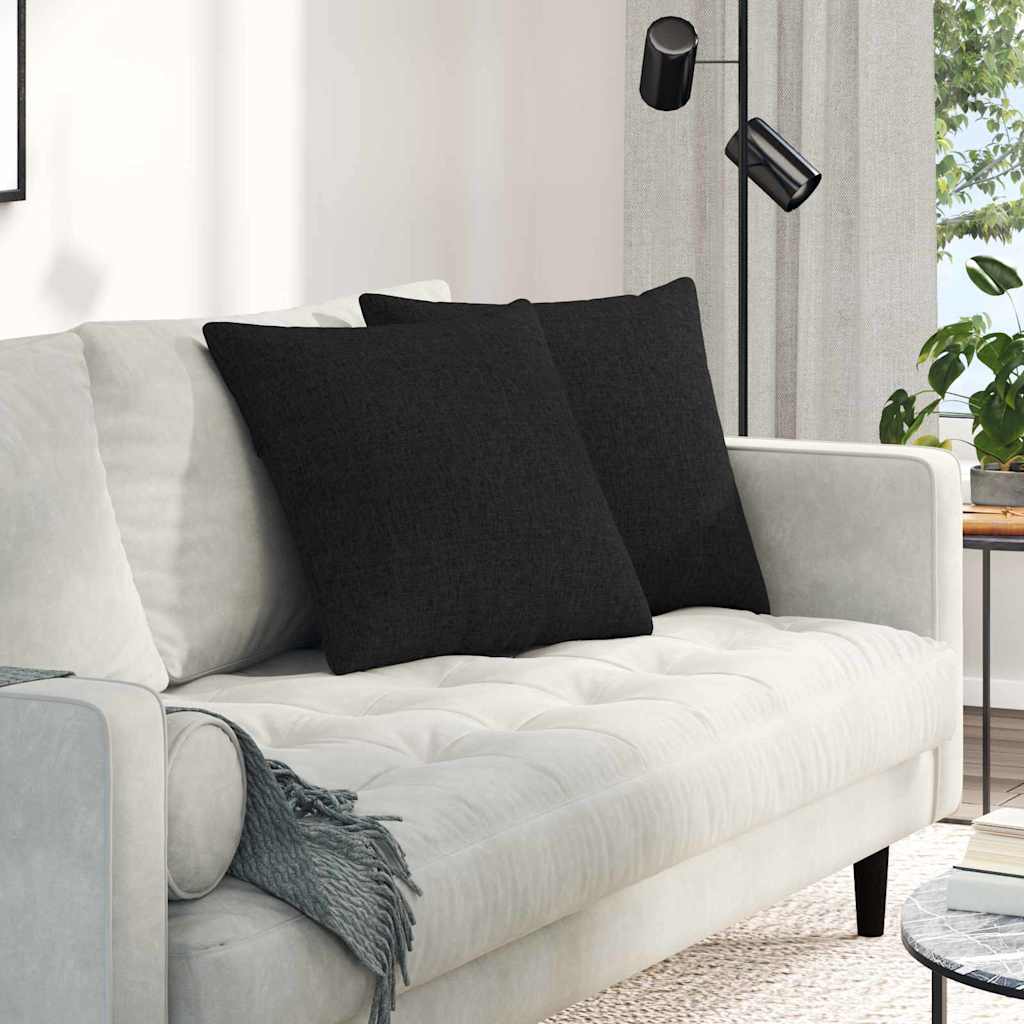 vidaXL Sofakissen 2 pcs Schwarz 50 x 50 cm Stoff