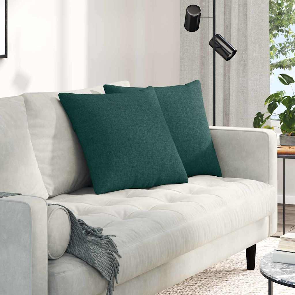vidaXL Sofakissen 2 pcs Dunkelgrün 50 x 50 cm Stoff