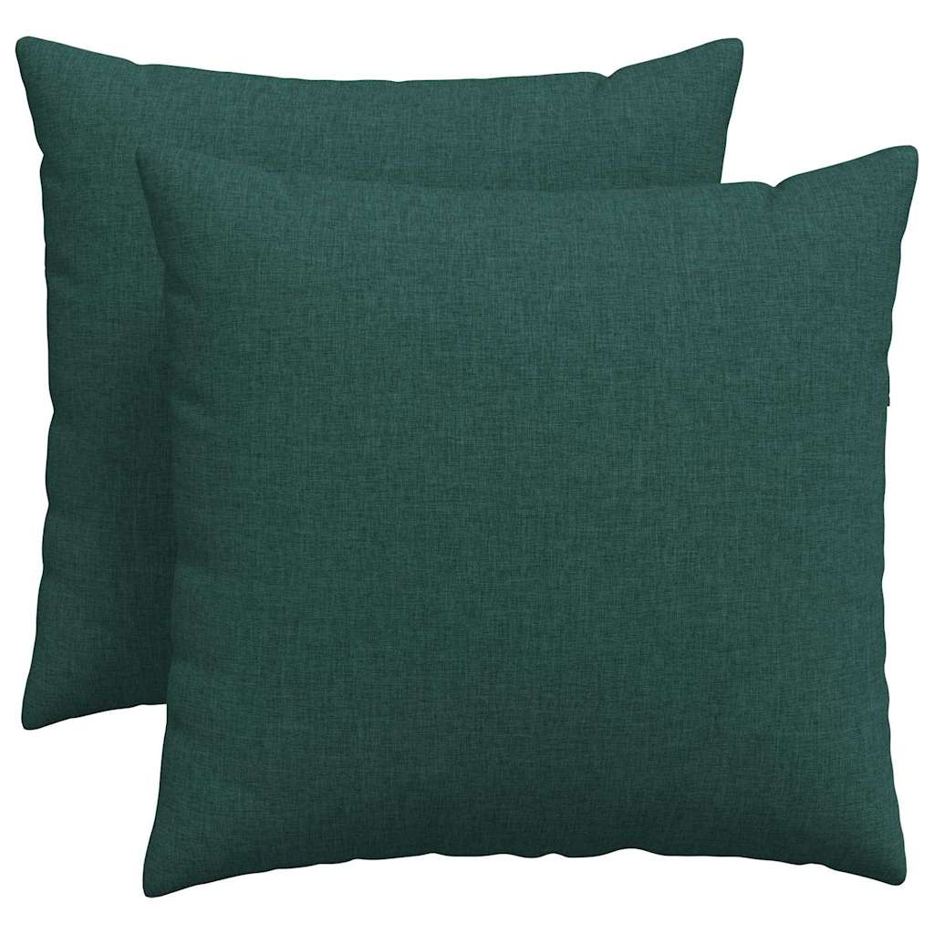 vidaXL Sofakissen 2 pcs Dunkelgrün 50 x 50 cm Stoff