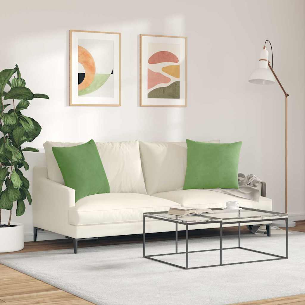 vidaXL Sofakissen 2 Stück Hellgrün 50 x 50 cm Cordstoff