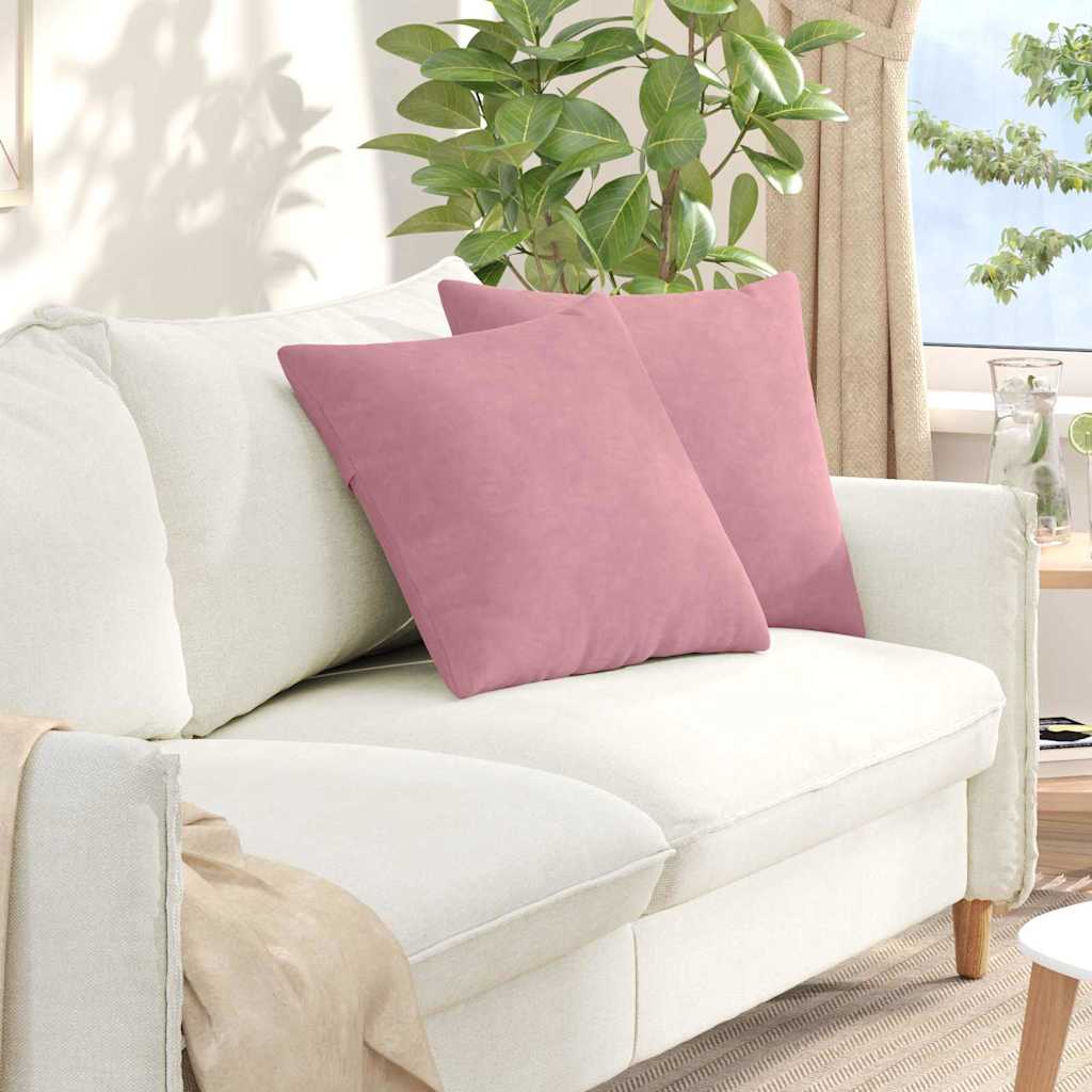 vidaXL Sofakissen 2 Stück Rosa 50 x 50 cm Cordstoff