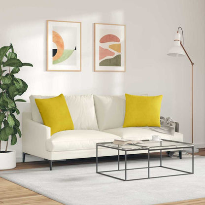 vidaXL Sofakissen 2 Stück Gelb 50 x 50 cm Cordstoff