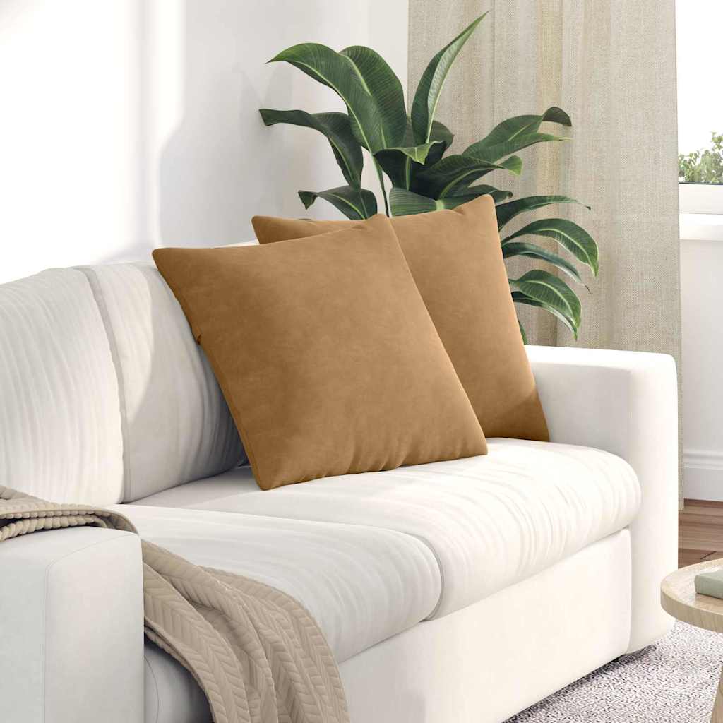 vidaXL Sofakissen 2 Stück Braun 50 x 50 cm Cordstoff