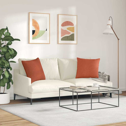 vidaXL Sofakissen 2 Stück Rot-Orange 50 x 50 cm Cordstoff