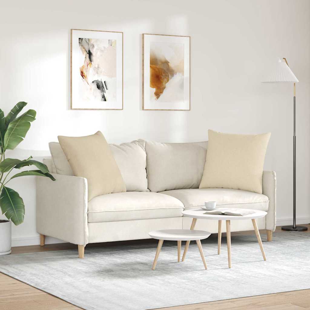 vidaXL Sofakissen 2 pcs Creme 60 x 60 cm Stoff
