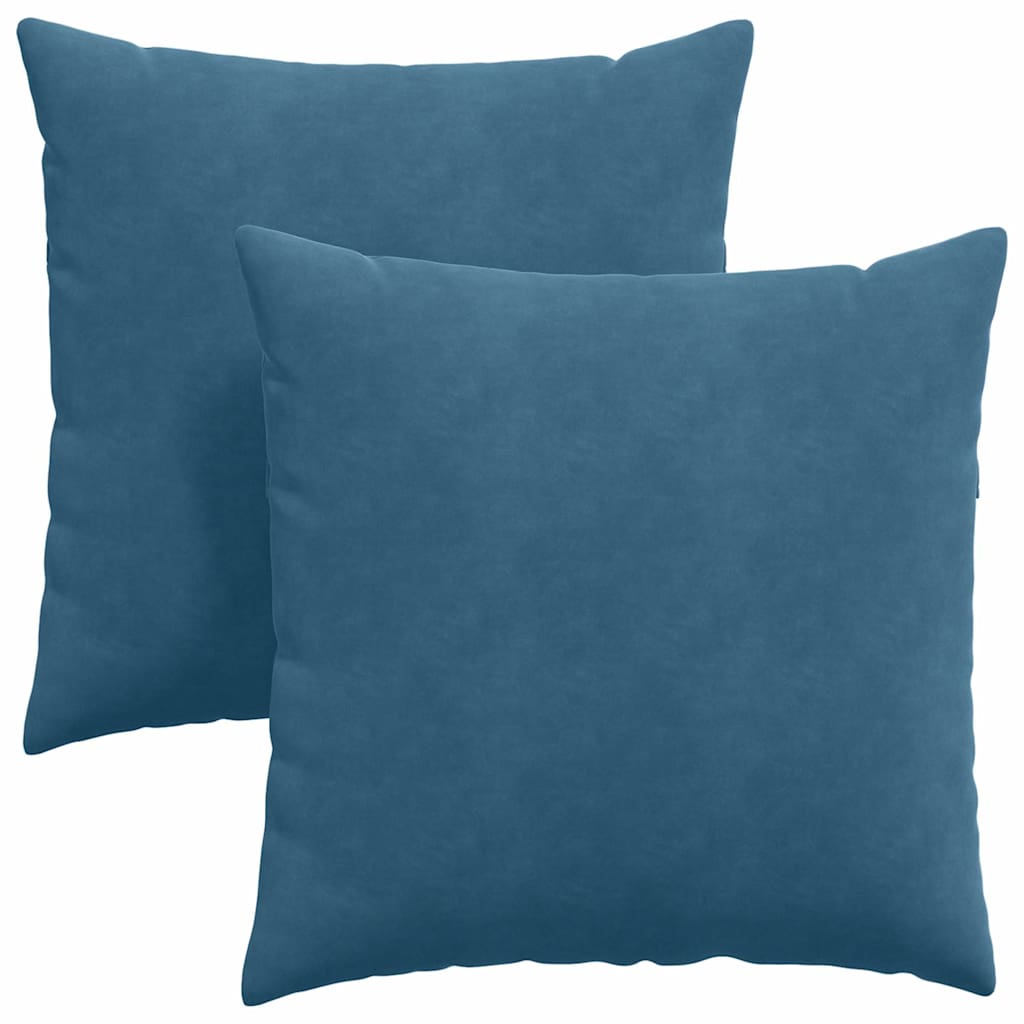 vidaXL Sofakissen 2 Stück Blau 60 x 60 cm Cordstoff