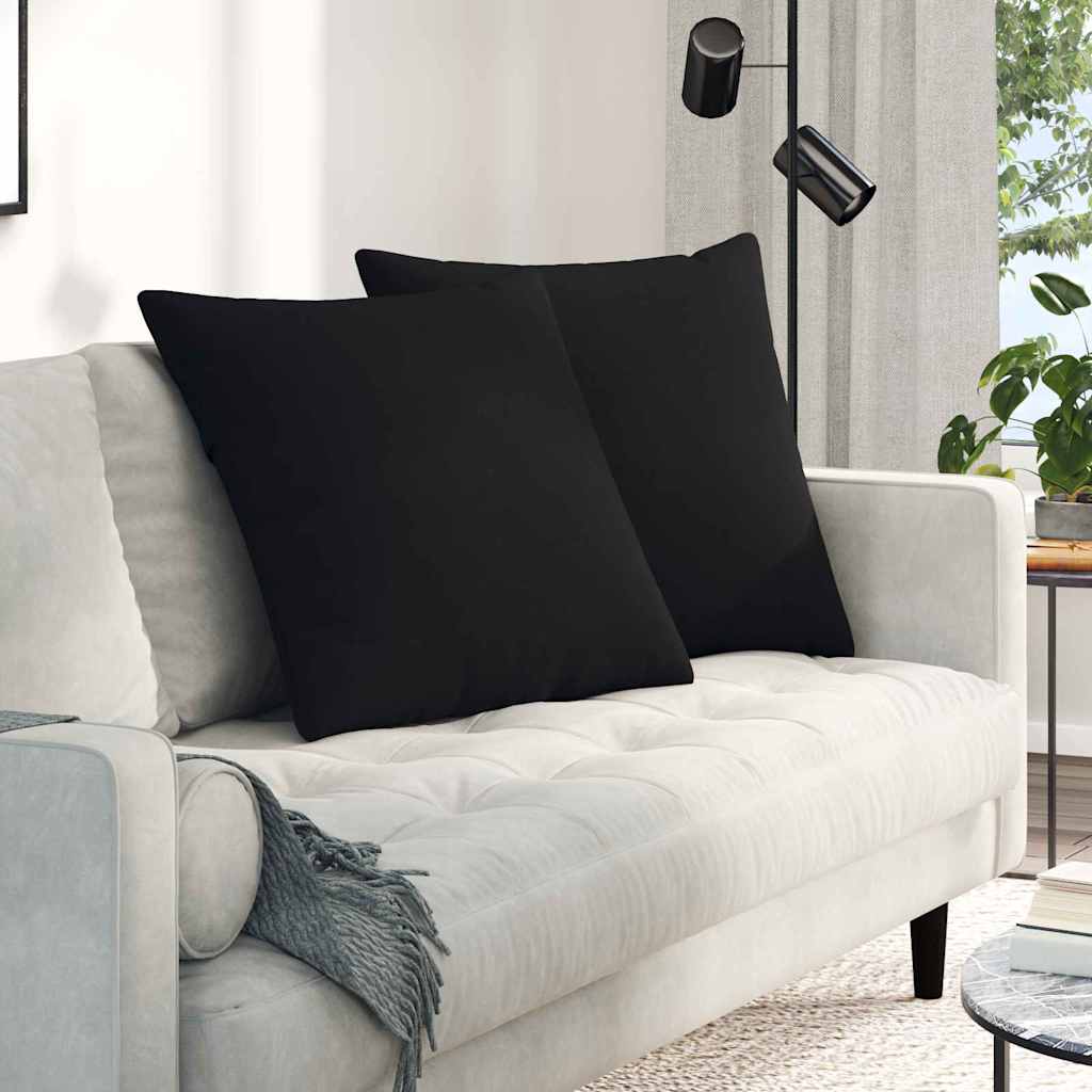 vidaXL Sofakissen 2 Stück Schwarz 60 x 60 cm Stoff
