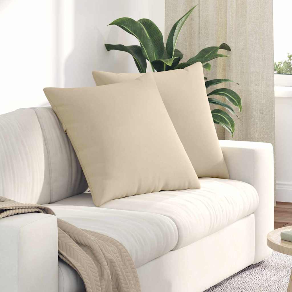 vidaXL Sofakissen 2 Stück Creme 60 x 60 cm Stoff