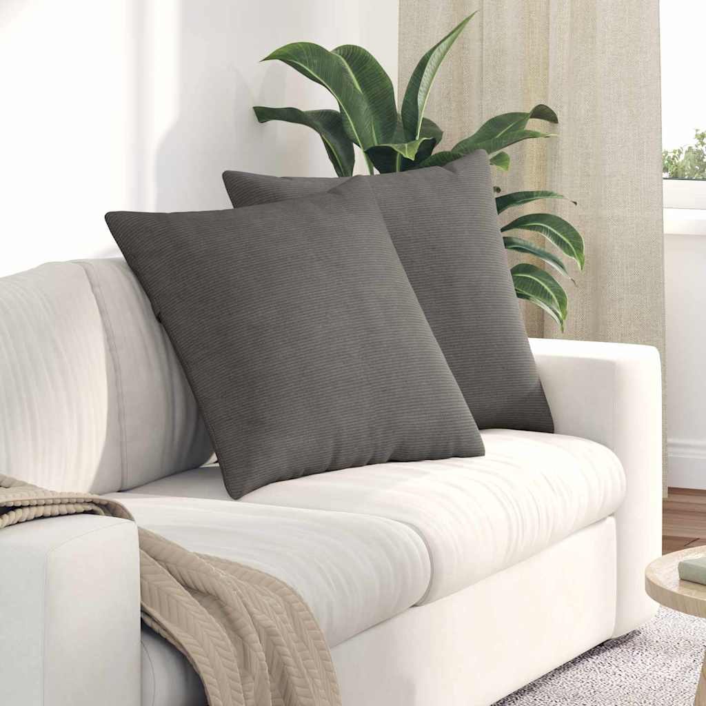 vidaXL Sofakissen 2 Stück Hellgrau 60 x 60 cm Cordstoff