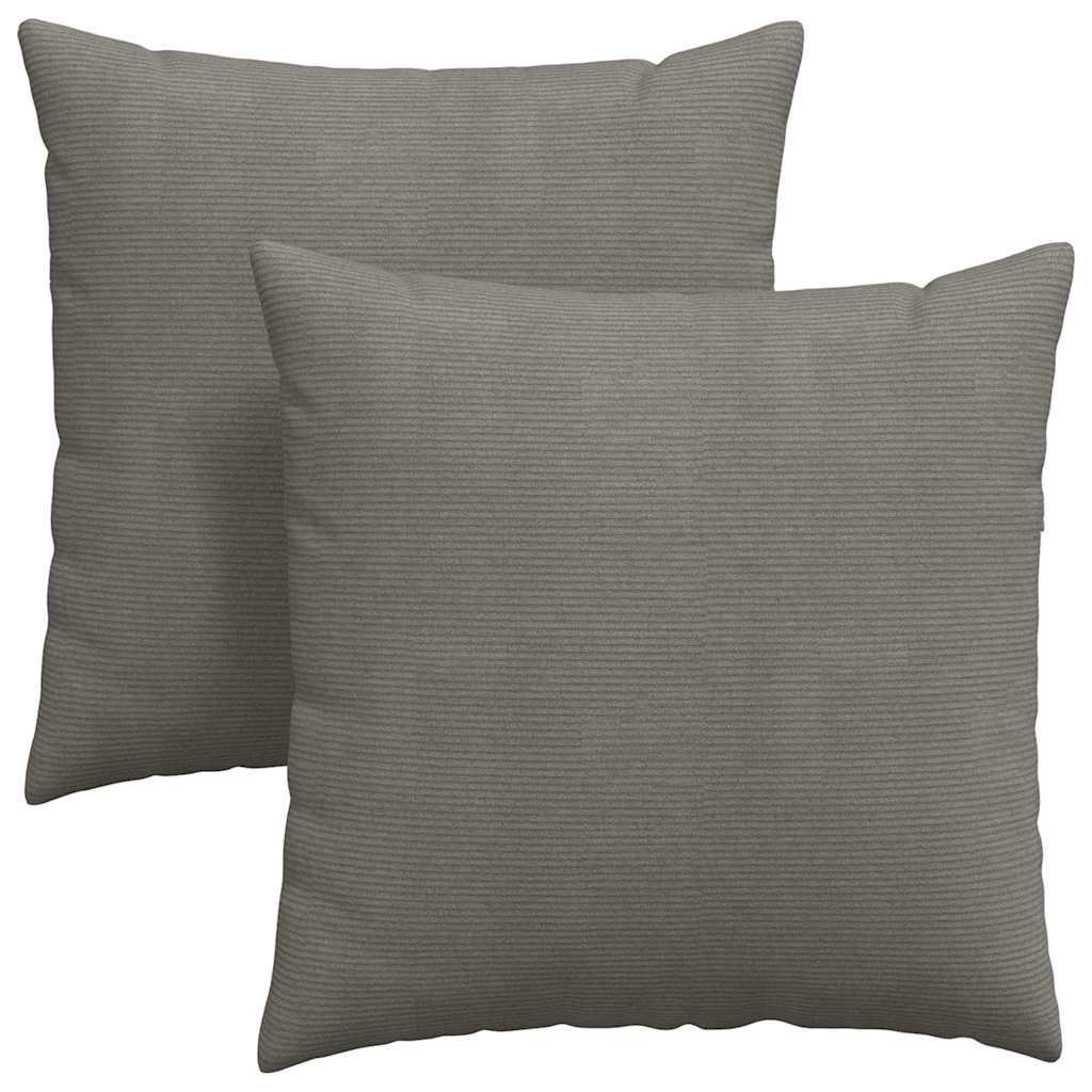 vidaXL Sofakissen 2 Stück Hellgrau 60 x 60 cm Cordstoff