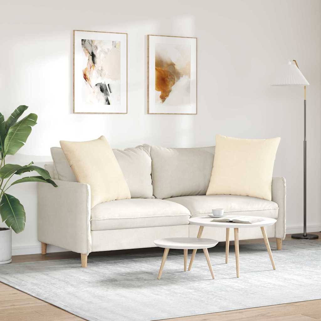 vidaXL Sofakissen 2 Stück Creme 60 x 60 cm Cordstoff