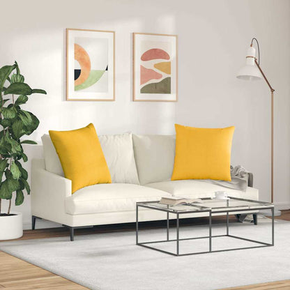 vidaXL Sofakissen 2 Stück Helles Gelb 60 x 60 cm Cordstoff