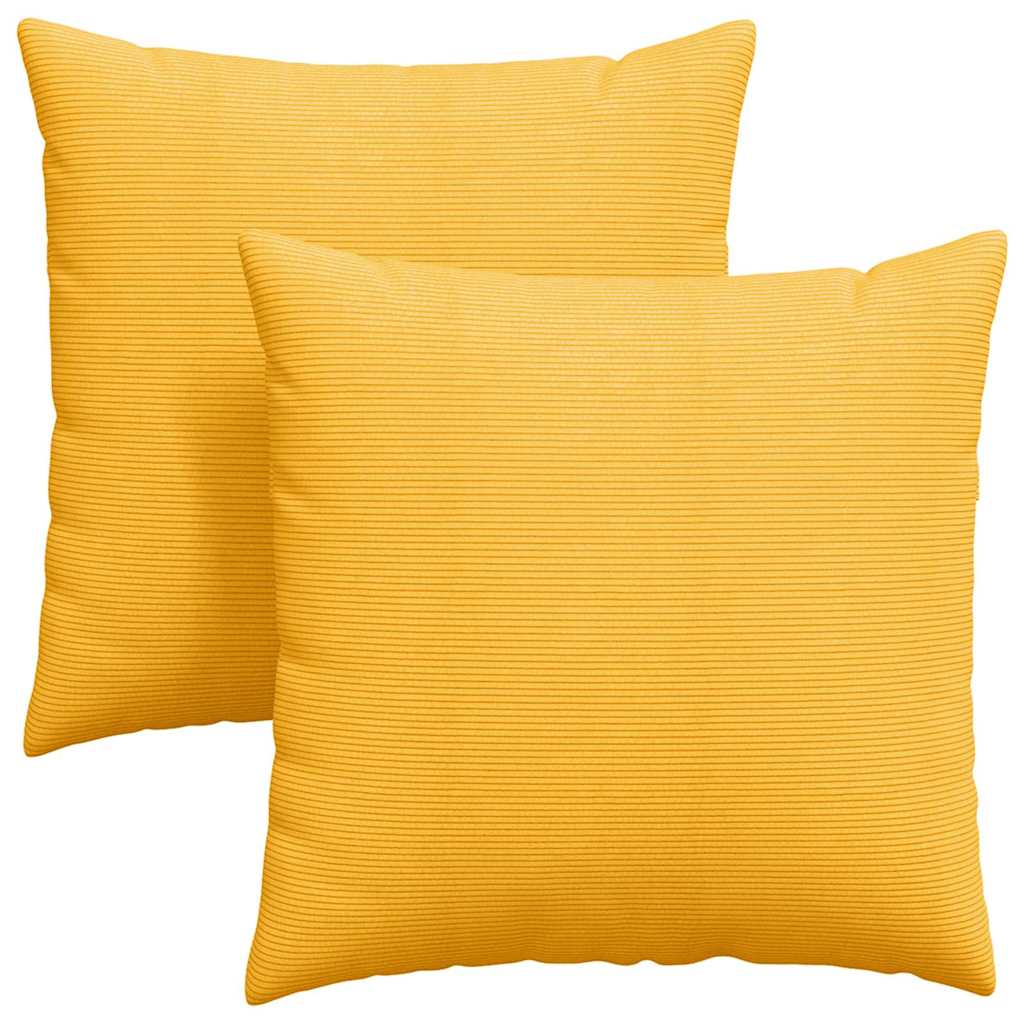 vidaXL Sofakissen 2 Stück Helles Gelb 60 x 60 cm Cordstoff