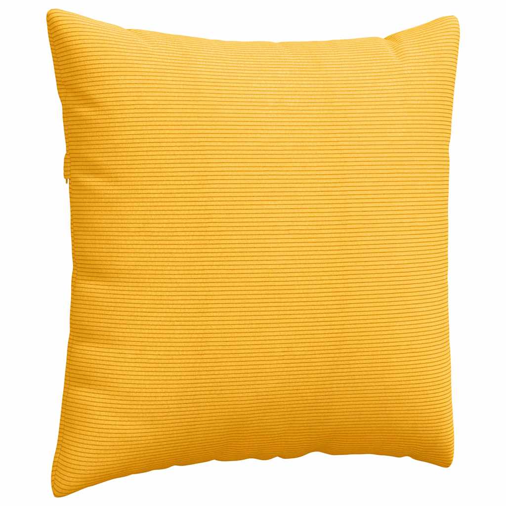 vidaXL Sofakissen 2 Stück Helles Gelb 60 x 60 cm Cordstoff